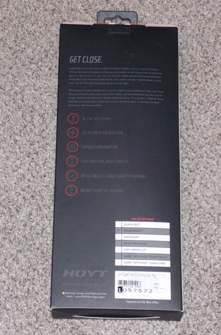 NEW Hoyt Carbon Superlite Quick-Detach 6 Arrow Bow Quiver- Wilderness