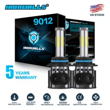 6-sides 9012 HIR2 LED Headlight Bulbs High Low Beam Car Truck 6500K White Lamps