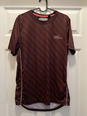 Superdry Mens Top Sports Gym Running Short Sleeve Black Red Size XL