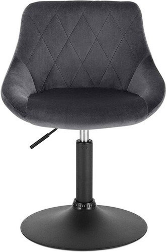 1 x Barhocker Barstuhl höhenverstellbar Samt Metall Dunkelgrau hb242dgr-1 - Bild 7 von 7