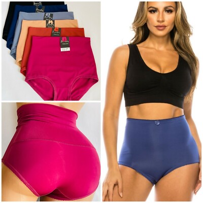 4 Pack Women's High Waist EXTRA FIRM Tummy Control Full Coverage Smooth Brief 56