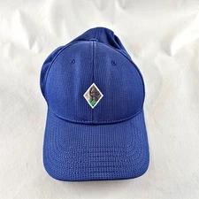 Under Armour Hat Mens Medium Large Blue Flex Fit Fitted Golf Performance Logo