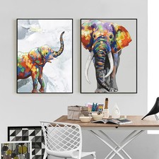 Wall Art Color Elephant Canvas Paintings Abst...