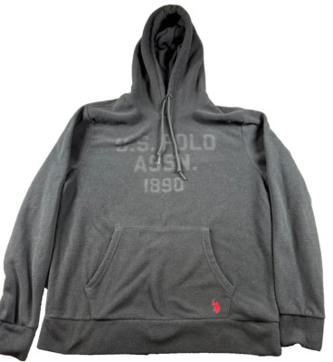 US Polo Assn Hoodie Sweatshirt Mens Large Black Pullover