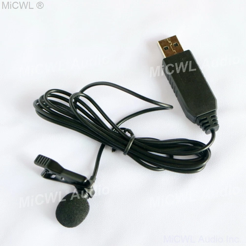 USB Lapel Lavalier Audio Microphone for PC Laptop Computer USB Mic - Image 2 of 4