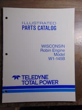 Wisconsin Robin Engine W1-145B Parts Catalog TTP 30082