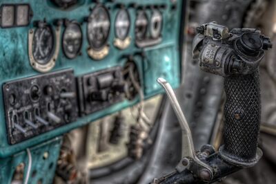 Aircraft vehicle cockpit old wreck turquoise Custom Gaming Mat Desk 1437
