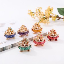 Chinese style treasure pot keychain, gold treasure mini ornament hanging decorat