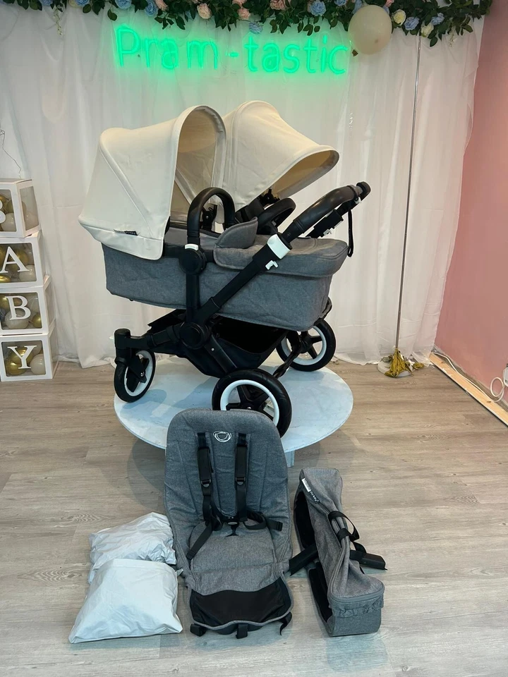 Bugaboo donkey 3 Duo Grey melange & Off White - REFURBISHED - Image 4 of 4