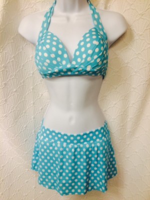 Venus 2 pc swimsuit size 4 skirt bottom & C cup dottie halter top  NWT swimwear 