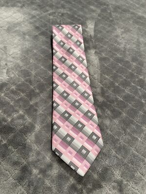 Stanford Essentials Silk Pink Geometric Neck Tie