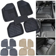 Universal Leather Car Floor Mats Front Rear Set 5pcs Car Liners All Weather