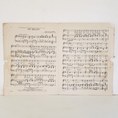 Antique 1918 A Comedy Stuttering Song Oh Helen! Sheet Music Fatty Arbuckle Cover - Picture 6 of 12