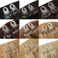 Micro Ring Beads Easy Loop Tip 100 Real Remy Human Hair Extensions Straight Hair