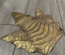 Gold Grape Metallic Caiman Crocodile belly Hide Leather Skin alligator Croc 543