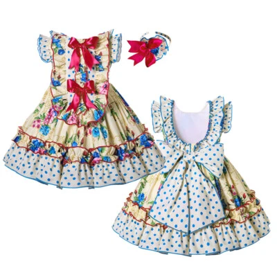 PETTIGIRL Kids Girls Yellow Dresses Summer Princess Floral Dress 2 3 4 5 6 7-8 10 12 Years