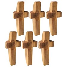 Cross My Heart Small Wooden Handheld Pocket Cross Olive Wood 6PCS Set