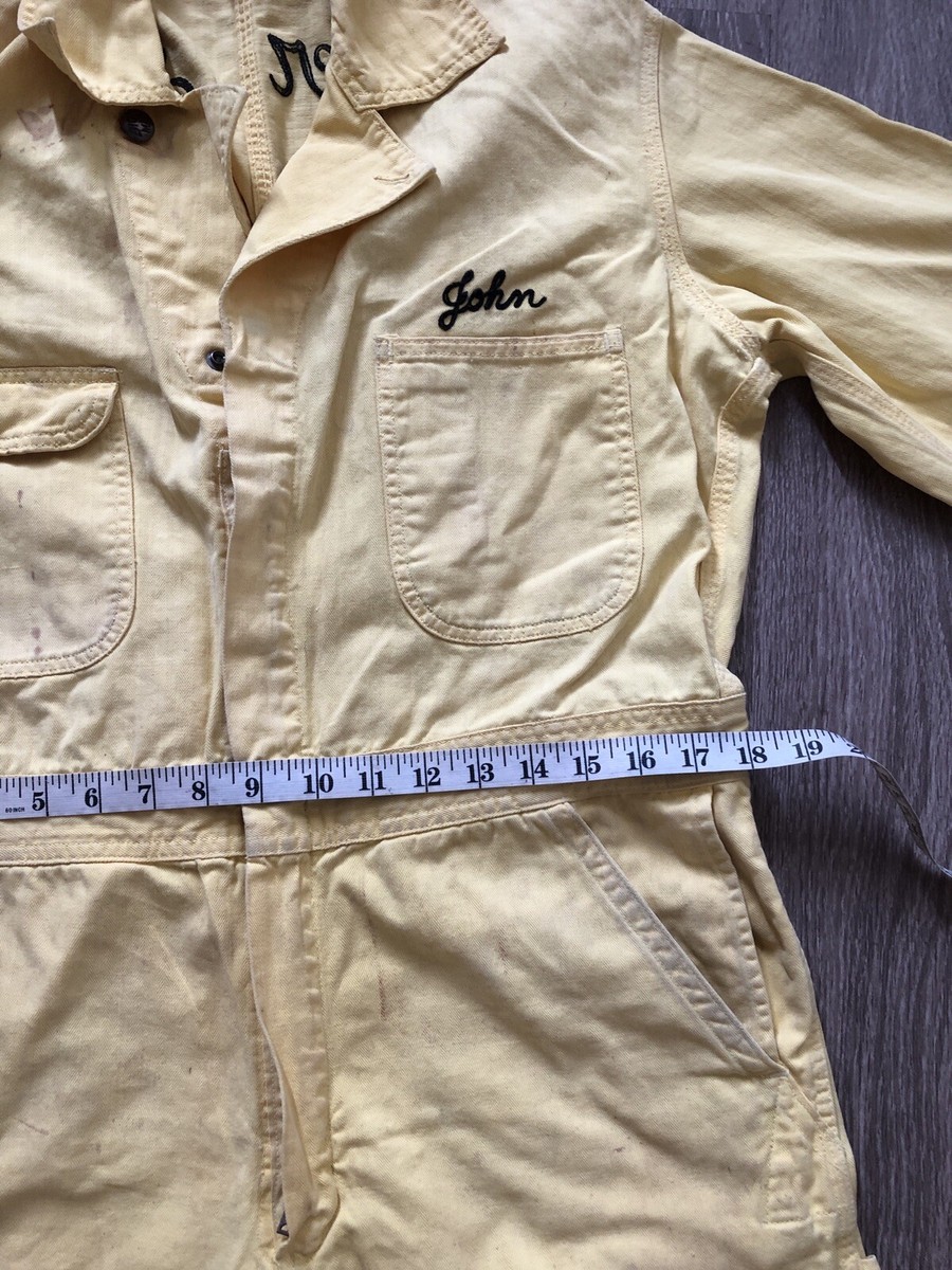 Vintage 1950s Coverall Chain Stitched Yellow | eBay
