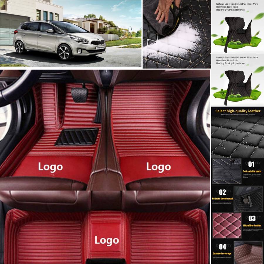 For Kia Rondo Sedona Car Floor Mats All Weather PU Leather Auto Liners