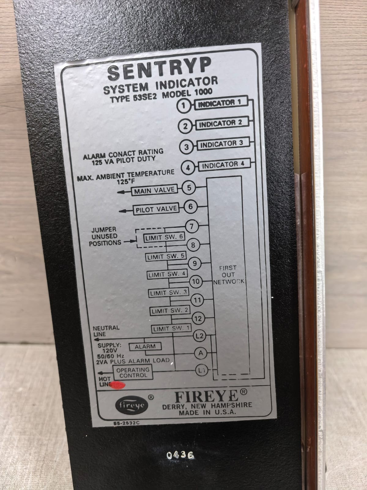 FIREYE SENTRYP 53SE2 1000 FIREYE SENTRYP 53SE2 1000 SYSTEM INDICATOR 7