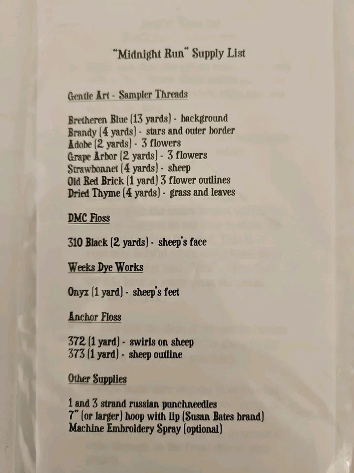 Lone Star Mercantile MIDNIGHT RUN Punchneedle Embroidery Pattern by Lisa Kilgore - Image 4 of 4