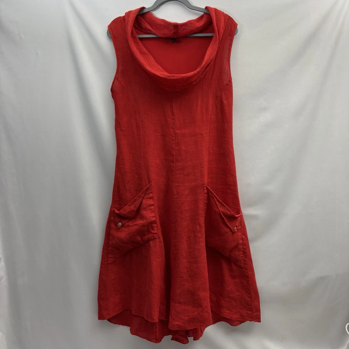 white christmas dresses Red Spring Long sleeve Cotton Linen Dress 2519# – Xiaolizi