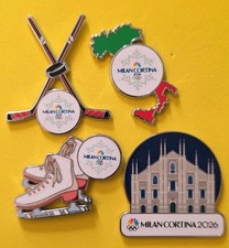 2026 Milano Cortina Olympics Media 4 Pin Nbc Vip Media Set. 