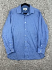 Ted Baker Endurance Button Up Shirt 17 32/33 Blue Stitch Floral mens