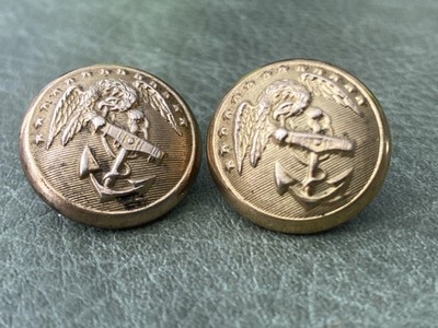 US.Navy Officer Detachable Cuff Buttons with wire loop shanks for clip fastening