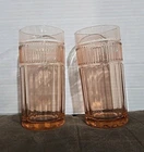 Vintage Set of 2 Anchor Hocking Annapolis Rosewater Pink Flat Glasses Tumblers
