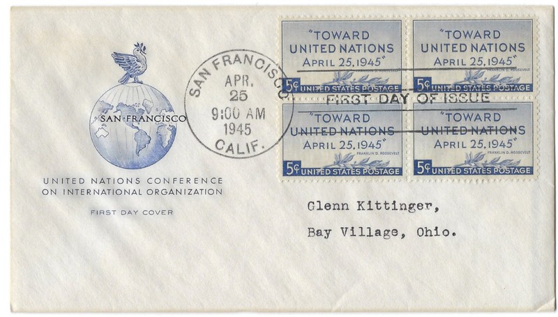 '45 FDC United Nations Conference on International Org. on HF Cashet