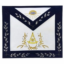 Past Master Blue Lodge Apron Gold Silver Bullion Hand Embroidery Masonic