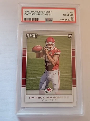2017 Panini Playoff #204 PATRICK MAHOMES II Rookie RC Chiefs PSA 10