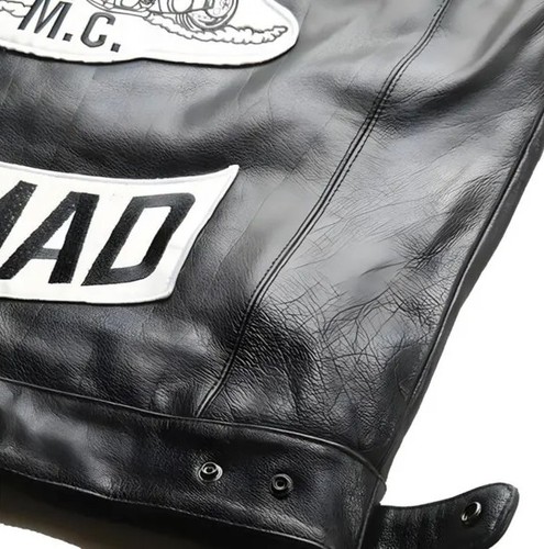 Mongols Nomad MC Chaleco de Cuero Para Hombre Outlaw Motociclista Motocicleta Club Parche Trasero - Imagen 8 de 9