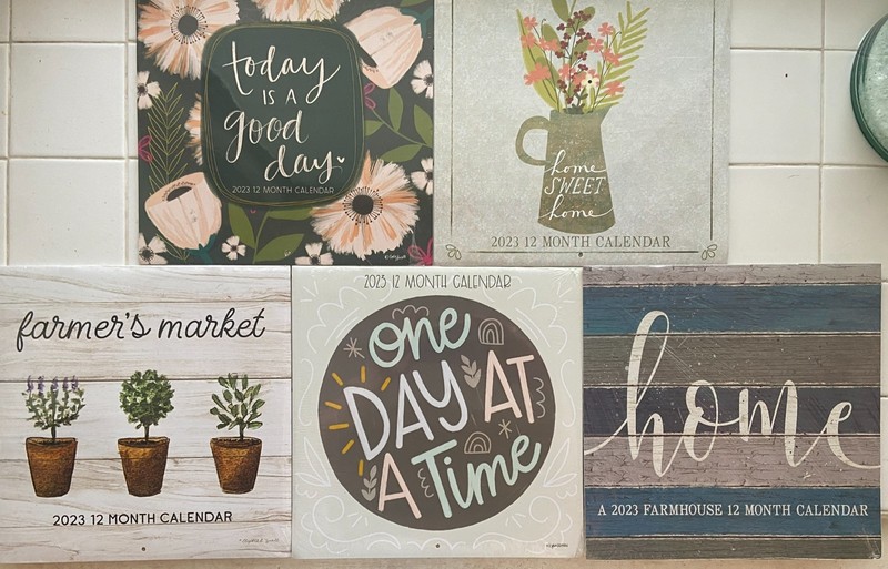 2023 Dollar Tree Wall Calendars For Crafting  New Sealed  set of 5 Farmhouse