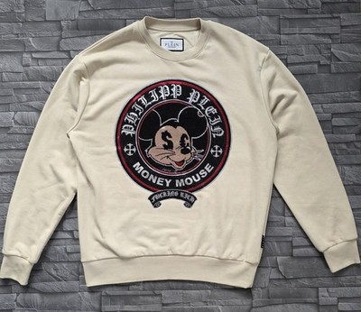 PHILIPP PLEIN SWEATSHIRT ROUND NECK LS MONEY MOUSE / LIMITED EDITION / L / NEW /