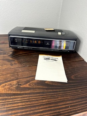 Vintage Sony TFM-C660W Digimatic Litetime FM/AM Digital Clock Alarm Radio Black