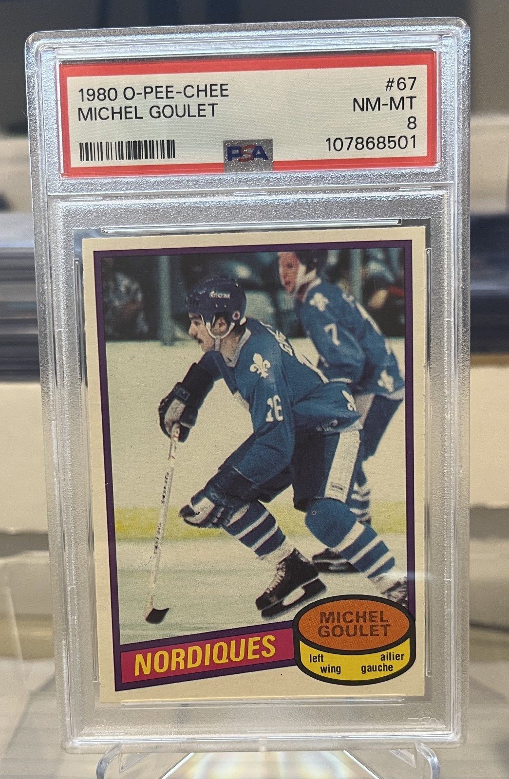 1980-81 O-Pee-Chee Michel Goulet Rookie RC #67 PSA 8 Nice Card