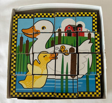 Melissa  Doug Farm Wooden Cube Puzzle with 6 Puzzles Sides Scenes 16 pc