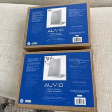 PAIR Auvio 100W 2-Way In-Wall Ceiling Speakers White Unused Mint New #4000013