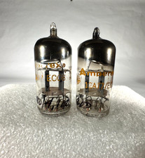 Amperex 12AX7 /ECC83 12mm Short Smooth Plate Mullard. Pair Blackburn N.O.S. M2