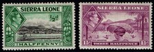 Sierra Leone 1938 1944 King George VI ½d, 1½d SG188, 190 Mint