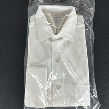 NOS VTG 60s 70s Arrow Dectolene 15 / 33 white polyester French cuff shirt USA