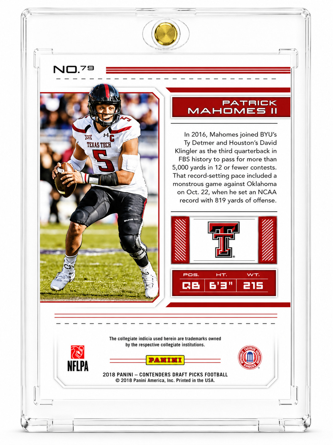 Patrick Mahomes RARE ROOKIE TICKET INVESTMENT CARD PANINI CHIEFS MVP MINT view 3