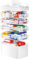 5-Tier Medicine Storage Box with Handle   Removable Pill Organizer, Empty First