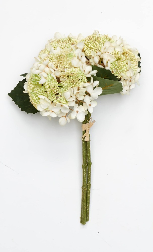 13-inch White Hydrangea Flower Bouquet for Elegant Decor