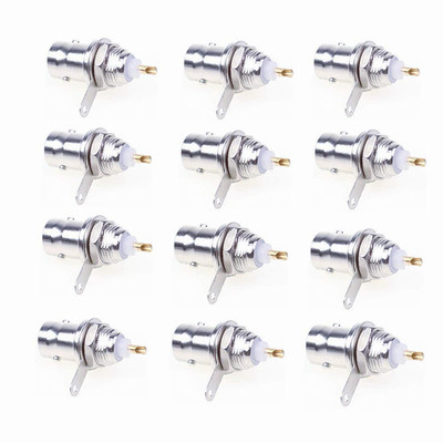 BNC Chassis Panel Mount Socket Female Jack Solder Type Connectors Adapter 12-Pac