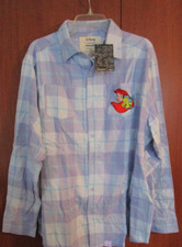 New Disney Park Cakeworthy Plaid Ariel Mermaid Shirt 1X 100% Cotton Bust 53 L 32