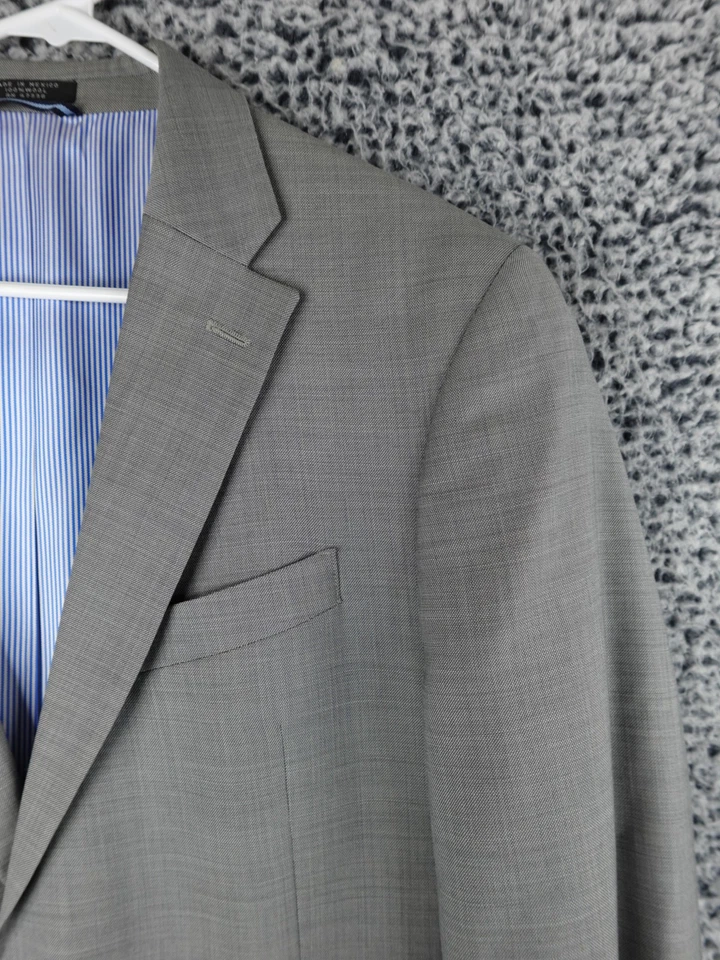 Tommy Hilfiger R40 Hombre Gris Lana Blazer Abrigo Deportivo 2 Botones Hecho en México Ja Foto 3 de 4