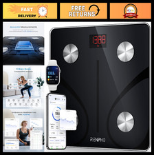 Smart Body Weight Scale, Bluetooth Body Fat Analyzer, BMI Monitor, 400 lbs Capac